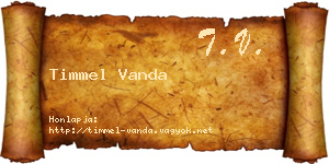 Timmel Vanda névjegykártya